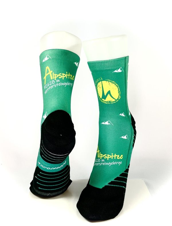 Multifunktions-Socke - Alpspitze grün-gelb
