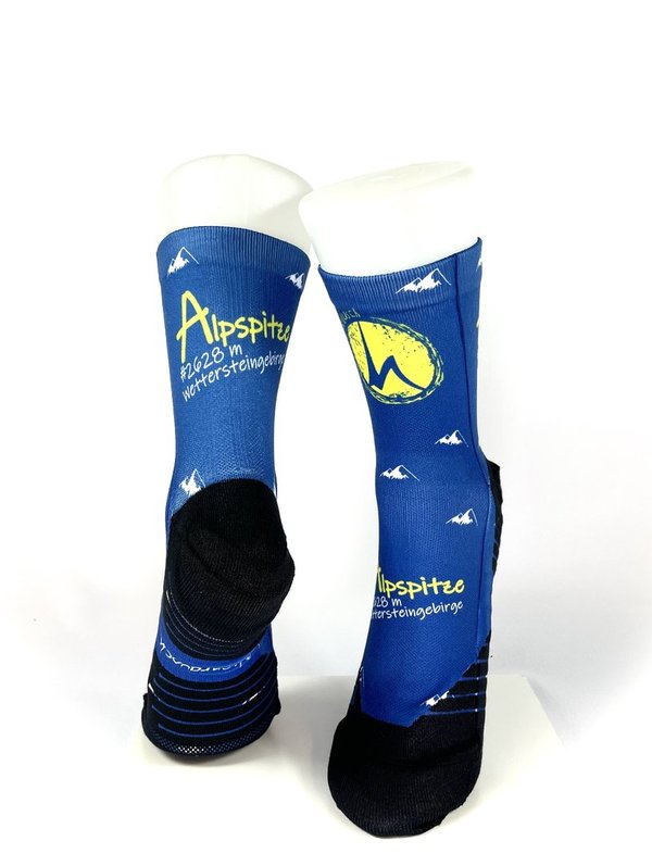 Multifunktions-Socke - Alpspitze blau-gelb