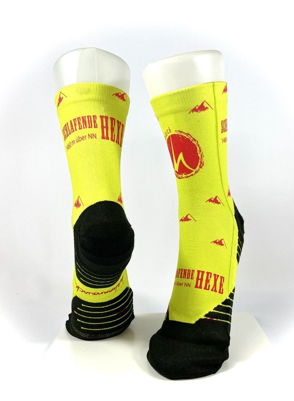 Multifunktions-Socke - schlafende Hexe gelb-rot
