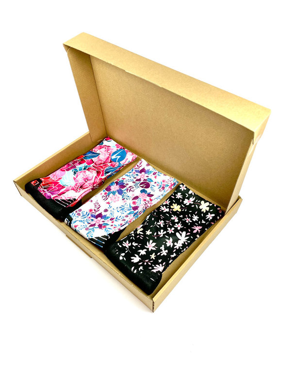 3er Pack Multifunktions-Socke - Flower pack