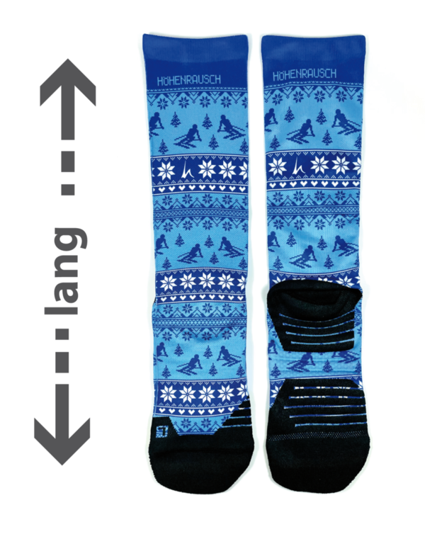 Multifunktions-Socke - Ski blau lang