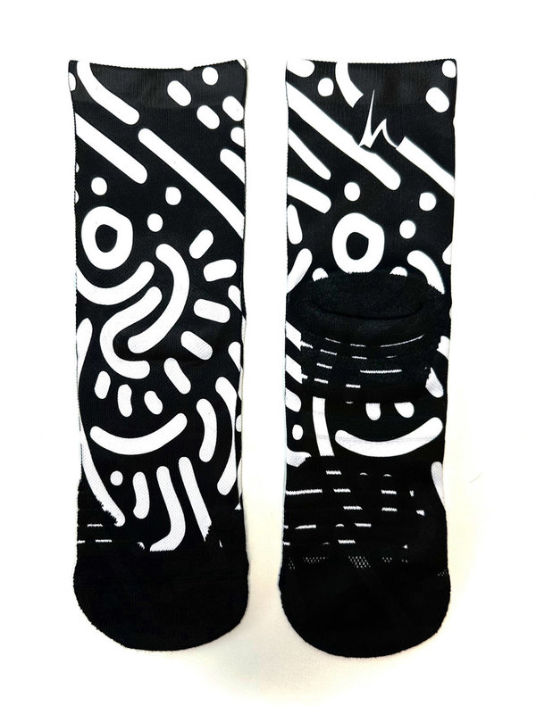 Multifunktions-Socke - schwarz weiß